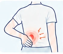 허리에 손을 짚은 모습을 표현한 일러스트