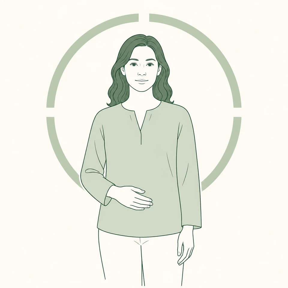 블라우스를 입은 여성과 반복되는 주기를 표현한 일러스트